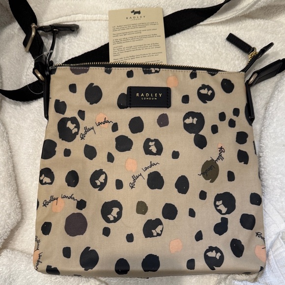 Radley London Beige and Black Patterned Crossbody Bag - Picture 1 of 16
